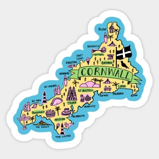 Cornwall Map Sticker